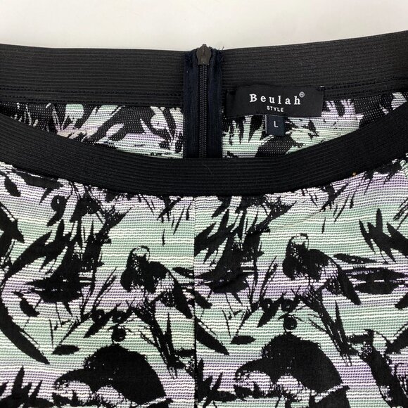 Beulah Style Skirt L Large Elastic Waist Short Above Knee Zip on Back LKNU - Picture 3 of 4